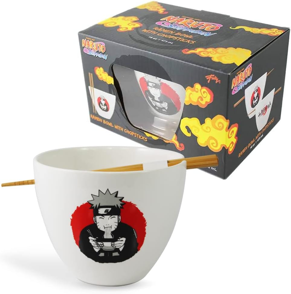 Naruto Ramen/Reisschale Mit Essstäbchen Aus Holz Mit Naruto Eating Ramen, 473 Ml