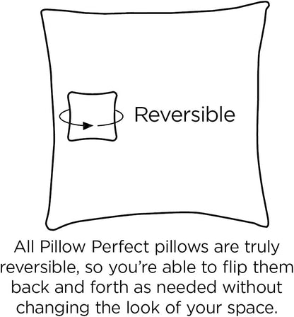 Bright Floral Indoor/Outdoor Throw Pillows, 2 Count, Lumbar - 11.5" X 18.5", Blue/Brown Pom Pom Play