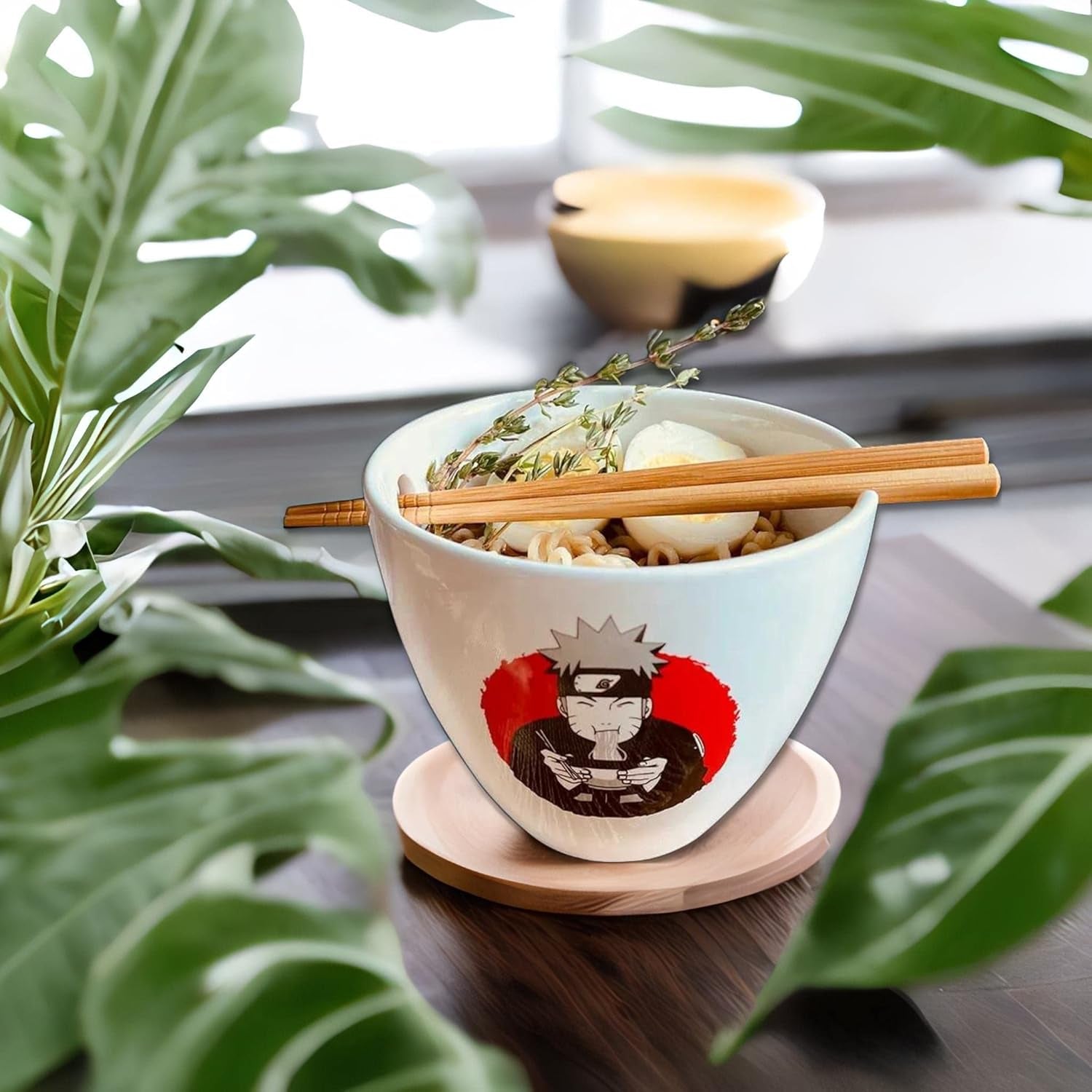 Naruto Ramen/Reisschale Mit Essstäbchen Aus Holz Mit Naruto Eating Ramen, 473 Ml