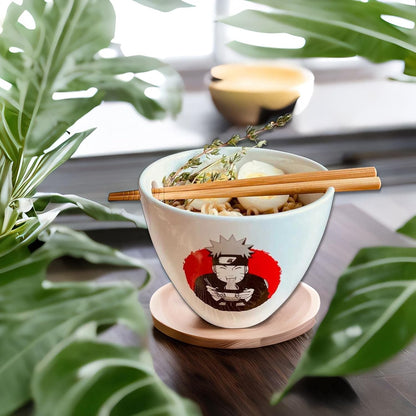 Naruto Ramen/Reisschale Mit Essstäbchen Aus Holz Mit Naruto Eating Ramen, 473 Ml