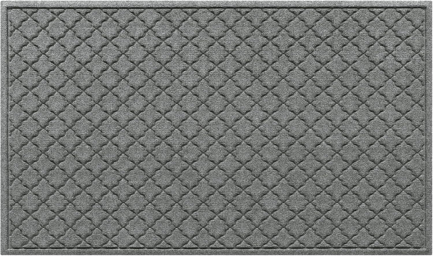 Cordova Front Door Mat Indoor Outdoor Entrance, Absorbent All-Weather Doormat Non-Slip Rubber Backing, Dirt & Moisture Trapper, Low Profile, Easy Clean, Made in USA, 35"X59" Medium Grey