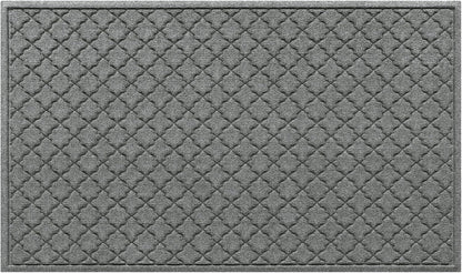 Cordova Front Door Mat Indoor Outdoor Entrance, Absorbent All-Weather Doormat Non-Slip Rubber Backing, Dirt & Moisture Trapper, Low Profile, Easy Clean, Made in USA, 35"X59" Medium Grey