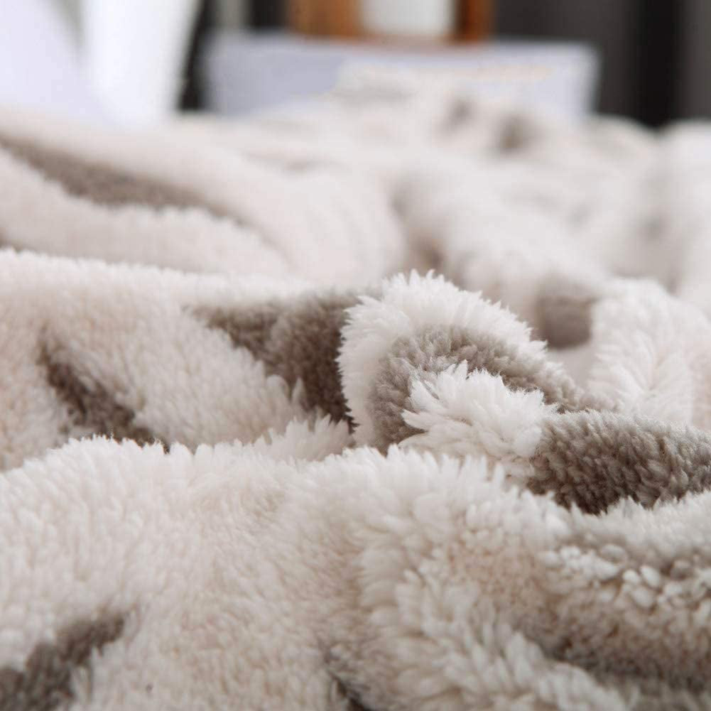 Sherpa Fleece Blanket for Mom Cozy Soft Throw Blanket for Women Men Birthday Gifts Dual Sided Couch Sofa Bed Blanket (Grey, 71''X 80'')