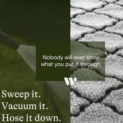 Cordova Front Door Mat Indoor Outdoor Entrance, Absorbent All-Weather Doormat Non-Slip Rubber Backing, Dirt & Moisture Trapper, Low Profile, Easy Clean, Made in USA, 35"X59" Medium Grey