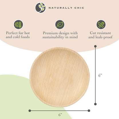 Palm Leaf Sample Pack - Includes 2.5" and 3" Inch Dipping Bowls, 6" round and Square Plates, 7 and 10 Inch Bamboo Plates, 9X6 Mini Trays and 12 Inch Boat Trays