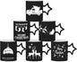 Black Coffee Mugs with Star Handle - Set of 6 Large 14 Ounce New Year Holidays Novelty Cups - Decorative DIY Mugs for Hot Chocolate Gift Sets