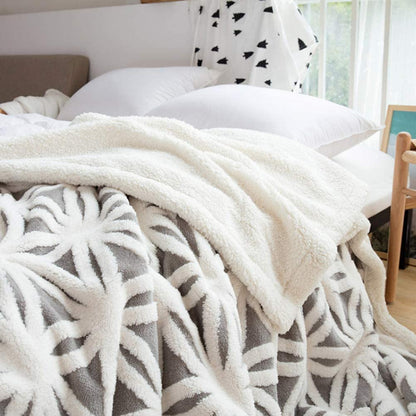 Sherpa Fleece Blanket for Mom Cozy Soft Throw Blanket for Women Men Birthday Gifts Dual Sided Couch Sofa Bed Blanket (Grey, 71''X 80'')