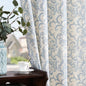 Curtains for Bedroom, Light Filtering 63 Inch Length 2 Panels Set, Baroque Style Linen Blend Drapes Living Room, Vintage Damask Window Treatments, Grommet Top Blue on Flax, W52 X L63